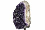 Dark Purple Amethyst Geode On Metal Stand - Uruguay #99895-4